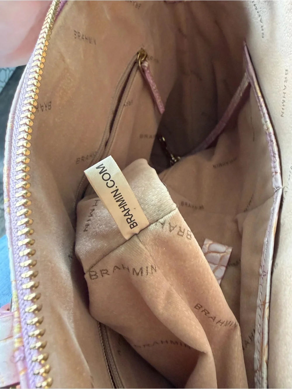 Brahmin Croc-Embossed Satchel Lilac Duxbury Satchel - Picture 8 of 10